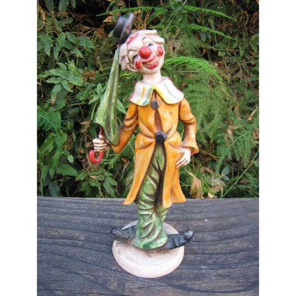 VTG Fontinini Italian Circus Clown Figurine Smiling Made in Italy Plastic 7.5" - Picture 5 of 15
